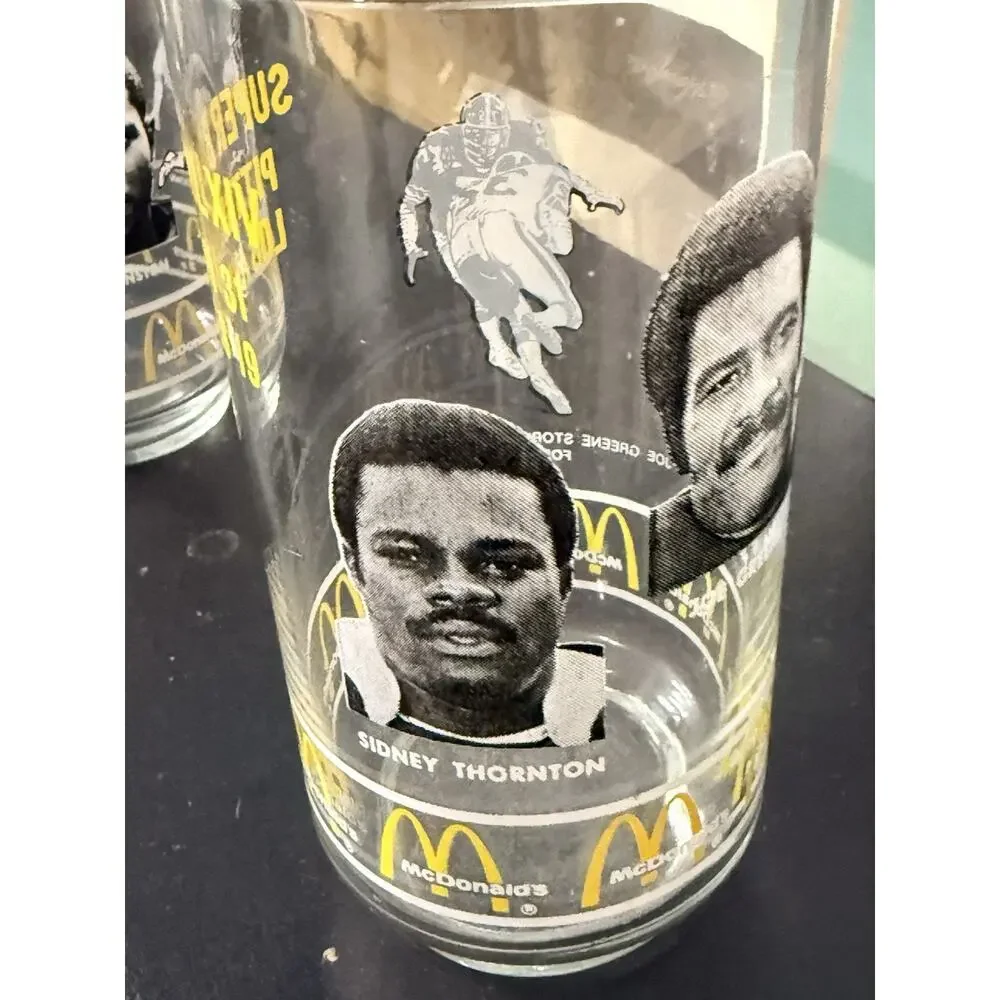 Vintage 1980 McDonald’s Super Bowl XIV Pittsburgh Steelers Glasses Set of 4